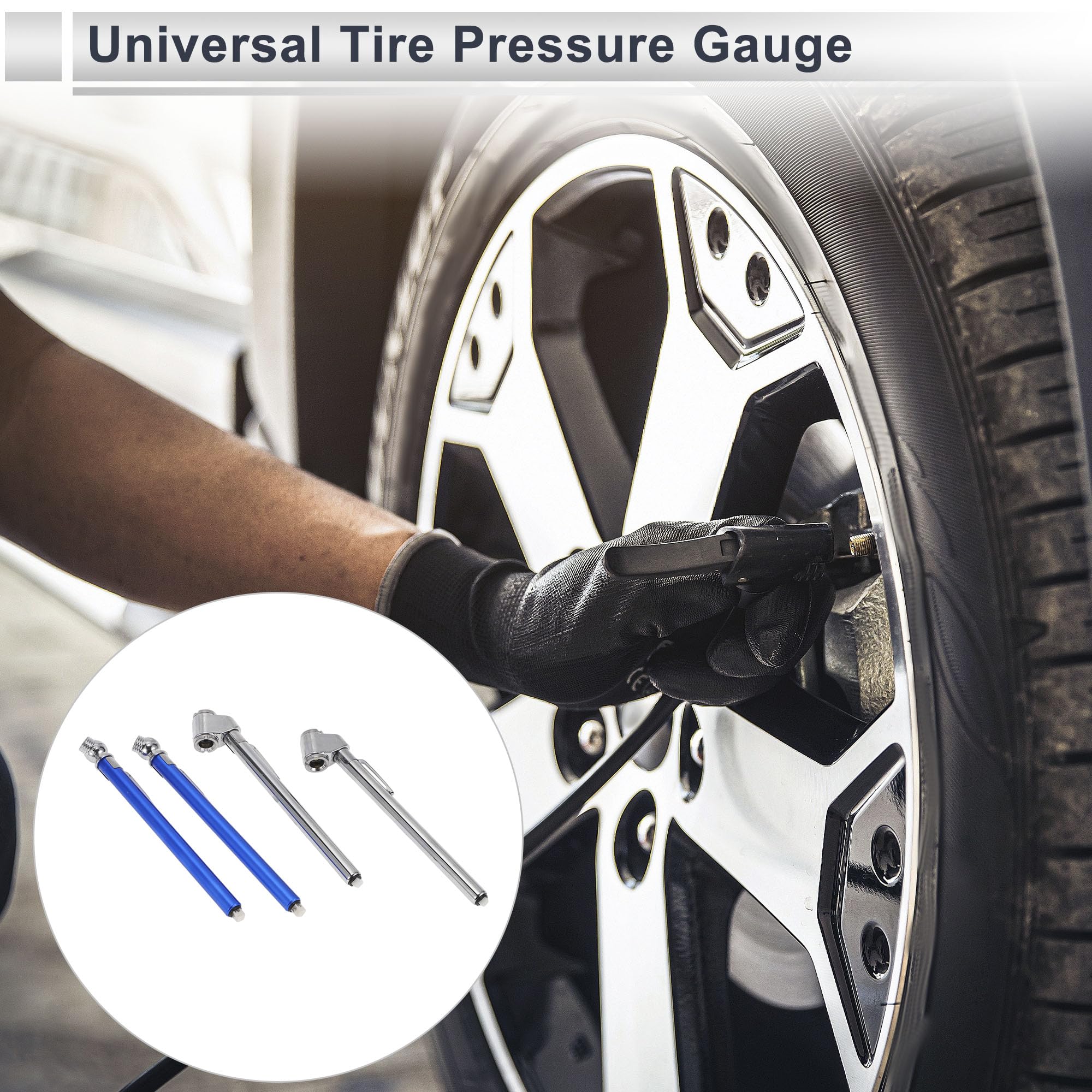 RATCHROLL 1 Set Tire Pressure Gauge 10-50 PSI Digital Pressure Gauge Tyre Air PSI Meter for Motorcycle SUV Truck