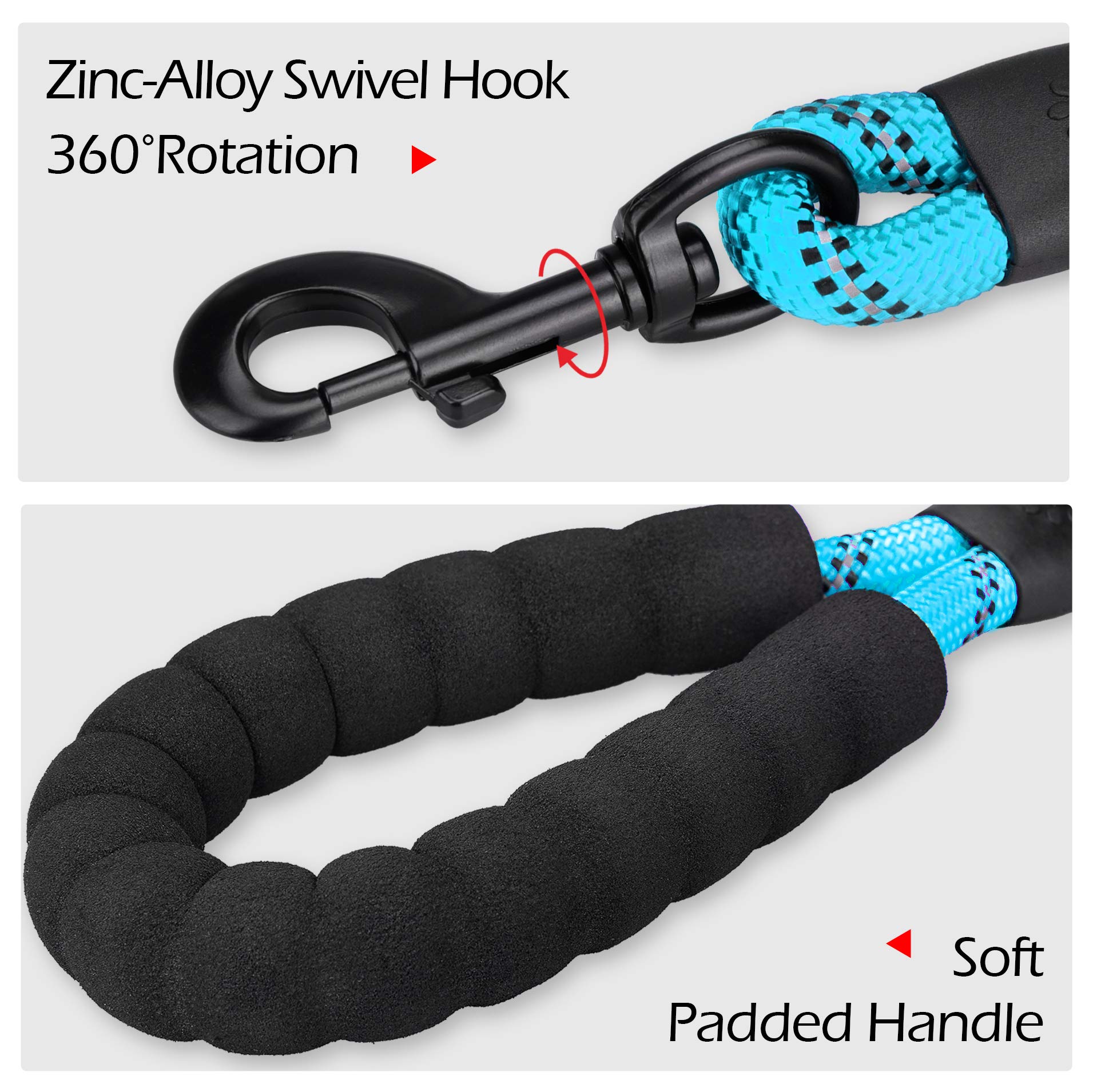 PoyPet Dog Harness and Leash Combo, Escape Proof No Pull Vest Harness, with 5 Feet Leash, Reflective Adjustable Soft Padded Pet Harness with Handle for Small to Large Dogs(Blue,M) - image 4