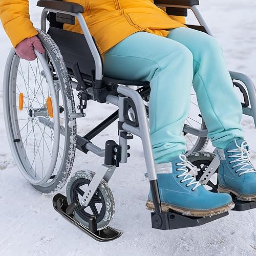 Miniatura 5 de 4 piezas de cochecito de nieve esquís de invierno trineo accesorio de esquí trineo de invierno esquís para campos de nieve, cochecito de bebé,