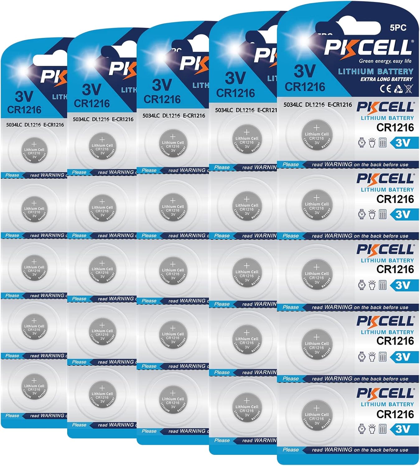 CR1216 ECR1216 DL1216 3V Lithium Button Cell Batteries for Timex Watch