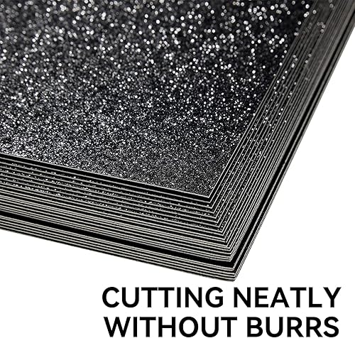Miniatura 3 de Cartulina negra con purpurina de 12 x 12 pulgadas, papel para Cricut, tarjeta gruesa para hacer tarjetas, álbumes de recortes, manualidades (30
