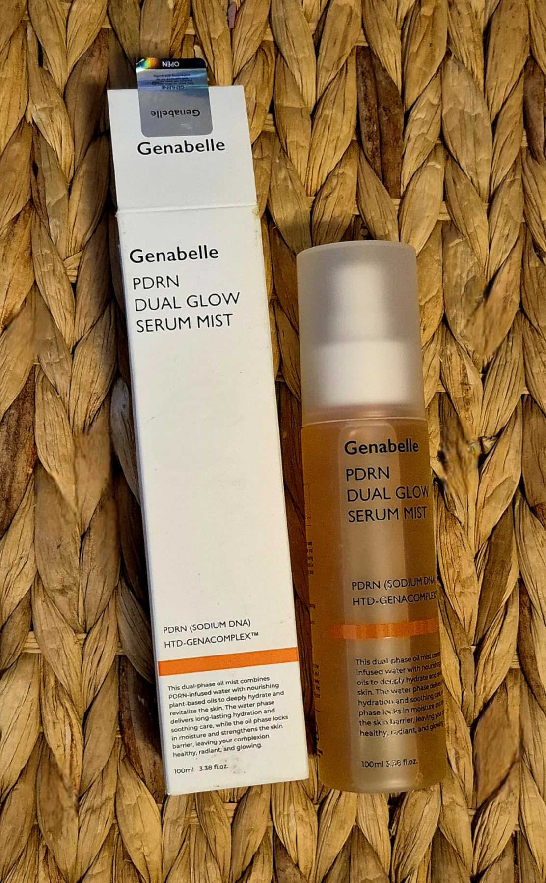 Genabelle PDRN Dual Glow Serum Mist – Hydrating Face Mist with Niacinamide, Collagen, Hyaluronic Acid Blend & Peptides – Lightweight Korean Skincare Spray, Glass Skin, Korean Skincare - 3.4 fl.oz