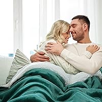 Vista 14 de Bedsure Manta de tamaño King de vellón sherpa para la cama, gruesa y cálida para el invierno, suave y mullida, grande, color lino, 108 x 90 pulgadas