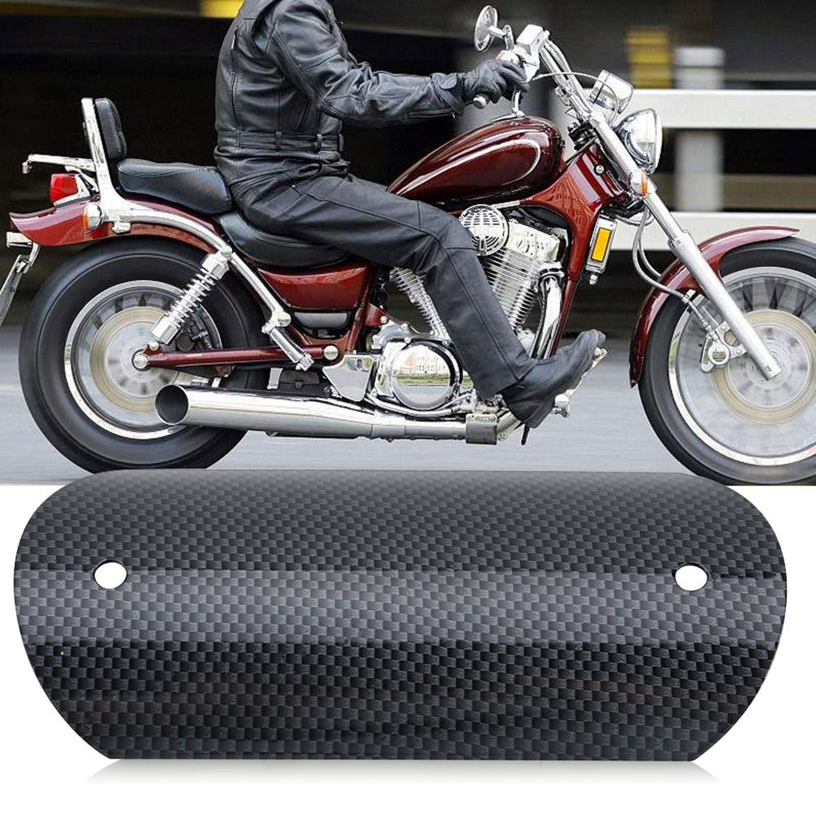 Qiilu Auto e Moto sistemi di scarico Deflettori di calore, scudo termico, tubo intermedio per moto Link Tube Protector Cover Protezione tallone (nero)