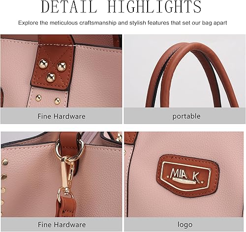 Miniatura 7 de MKF Collection Mia k - Bolso de mano para mujer, de piel vegana, con asa superior cruzada y cartera