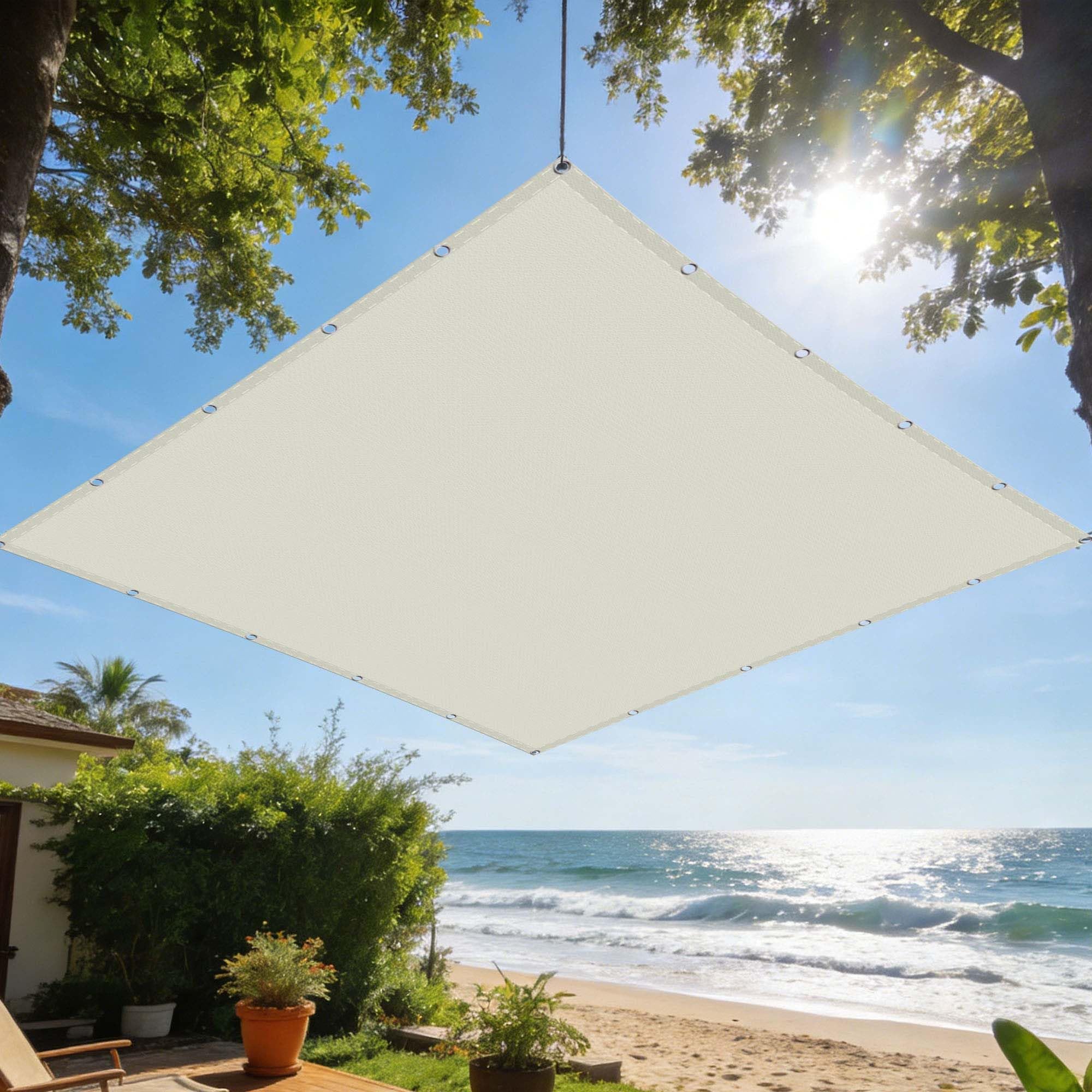 Voile d'ombrage rectangulaire imperméable contre la pluie et le soleil de terrasse