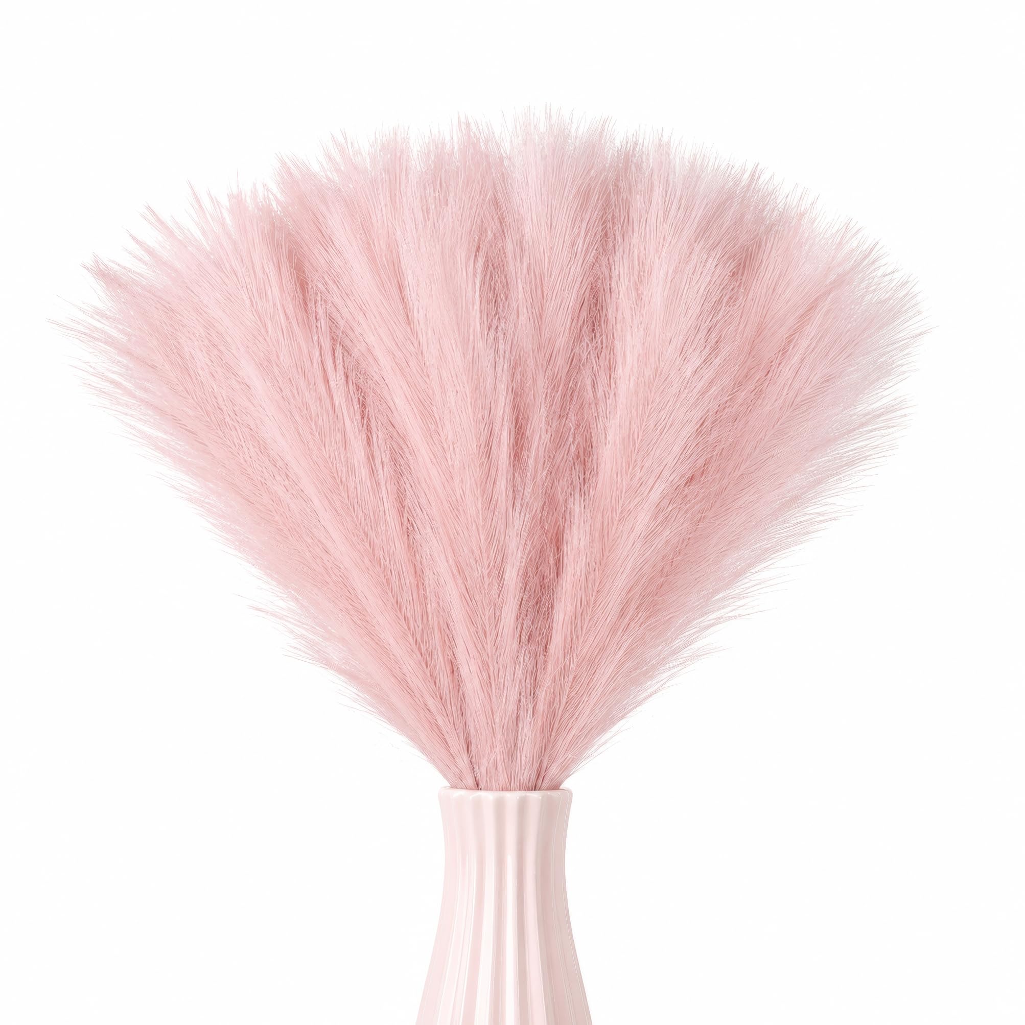 40 Pcs Pink Artificial Pampas Grass (42cm) - Silk Fake Flowers for Wedding Centerpieces, Bridal Bouquets, Table Decor & DIY Floral Arrangements(Vase Not Included)