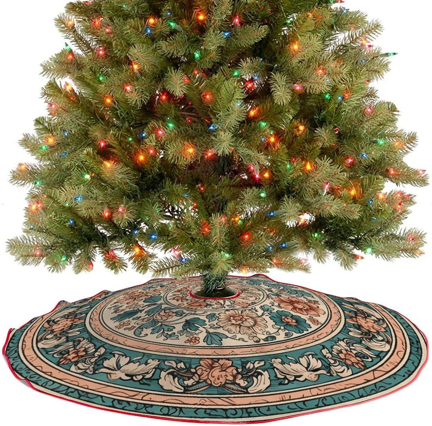 Christmas Tree SkirtCircular Patternclassic Fashion Tree Skirt Painted Multifunctional Christmas Tree Skirt
