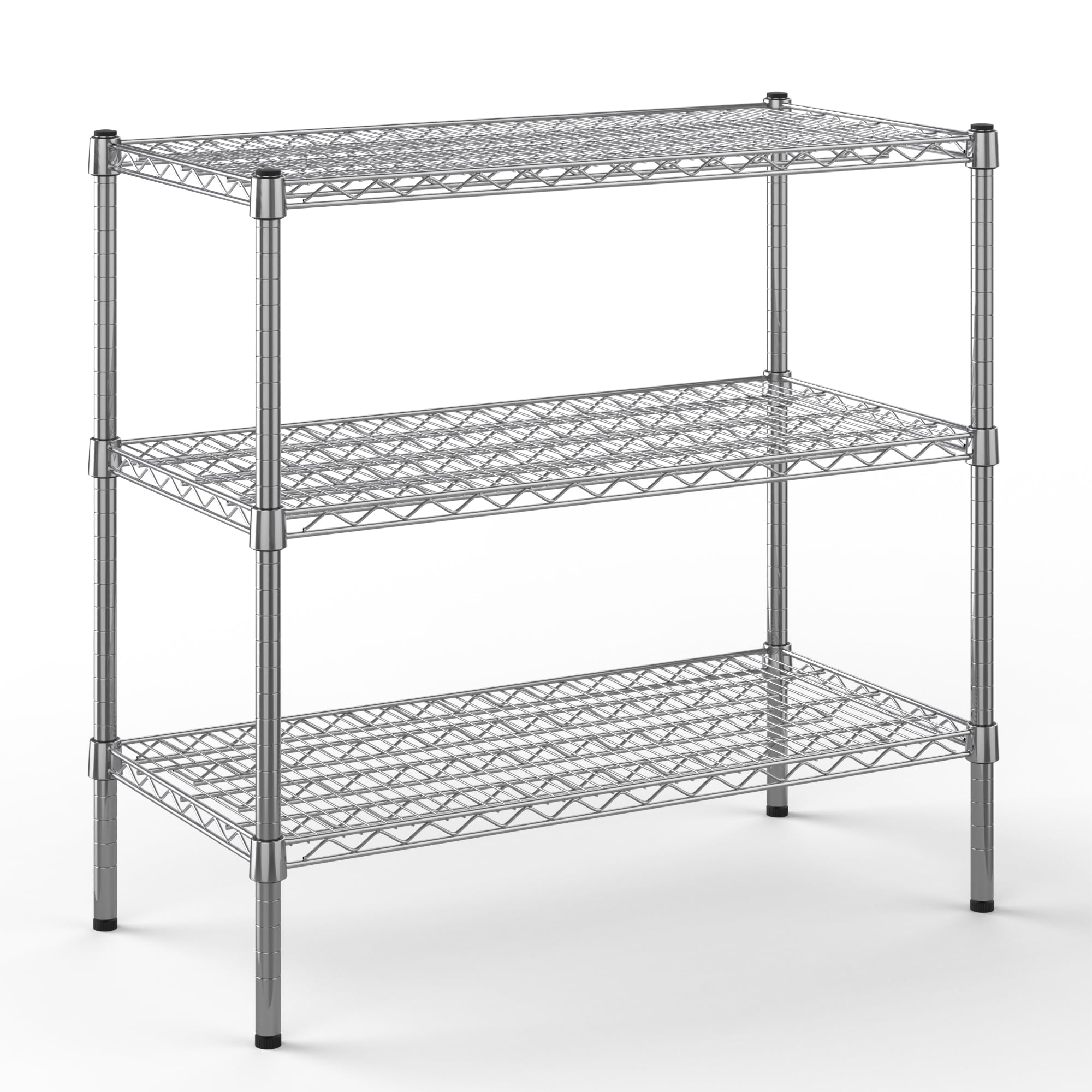18" Deep x 36" Wide x 34" Height Wire Shelving Kit | 3-Tier | NSF Commercial Storage Rack Unit