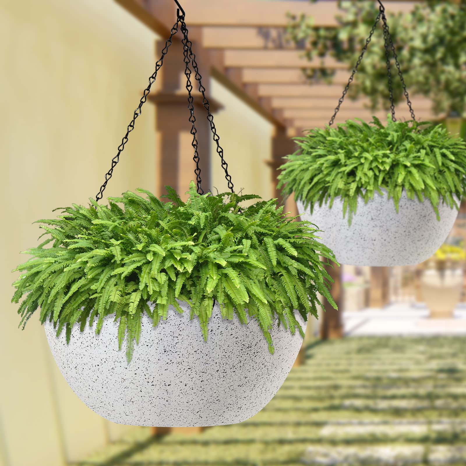 Snapklik WOUSIWER 13 Inch 2Pack Large Hanging Planters For Snapklik wousiwer 13 inch 2pack large hanging planters for
