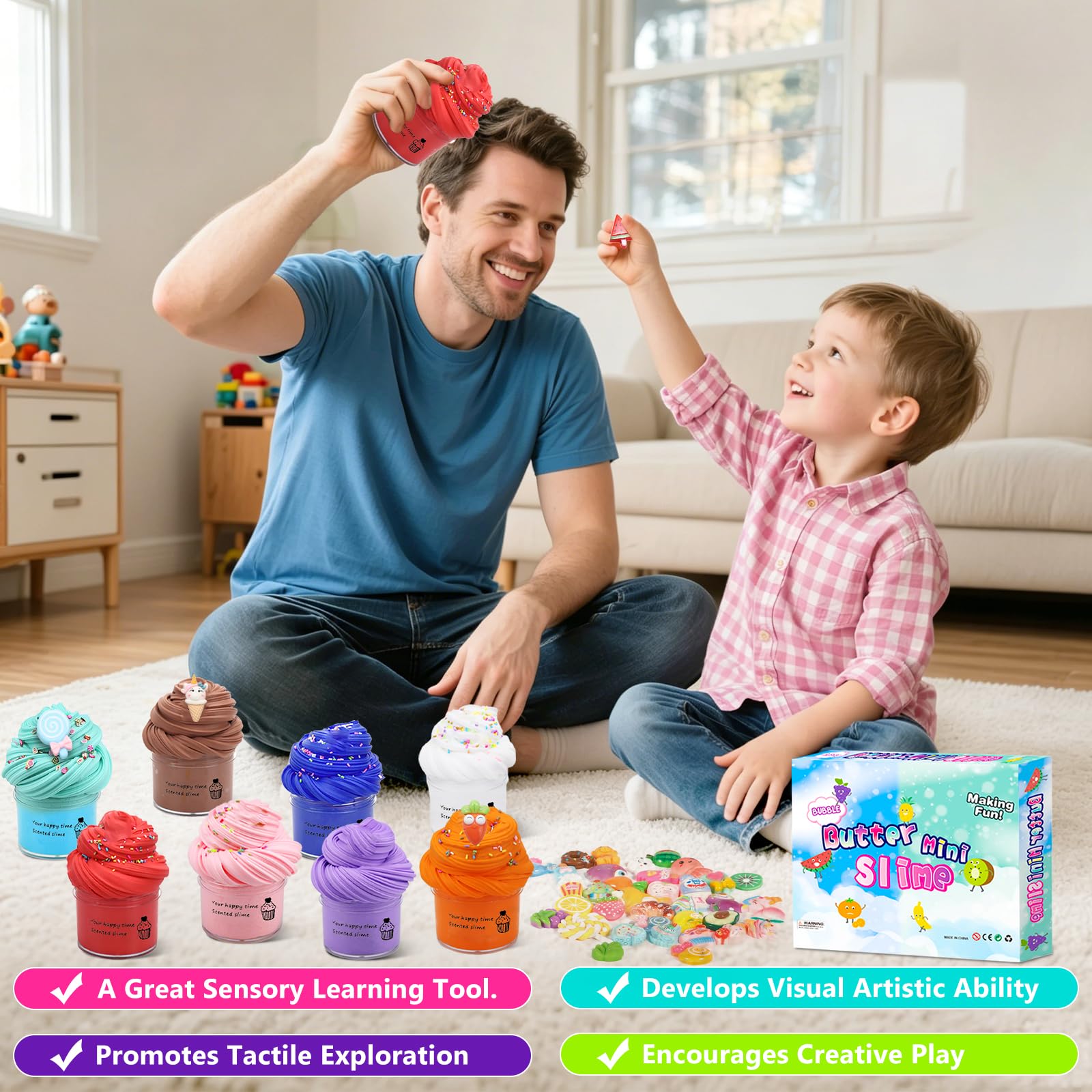 Slime zestaw mini 30 sztuk mas?a Slime, zabawne charmsy, puszysty szlim