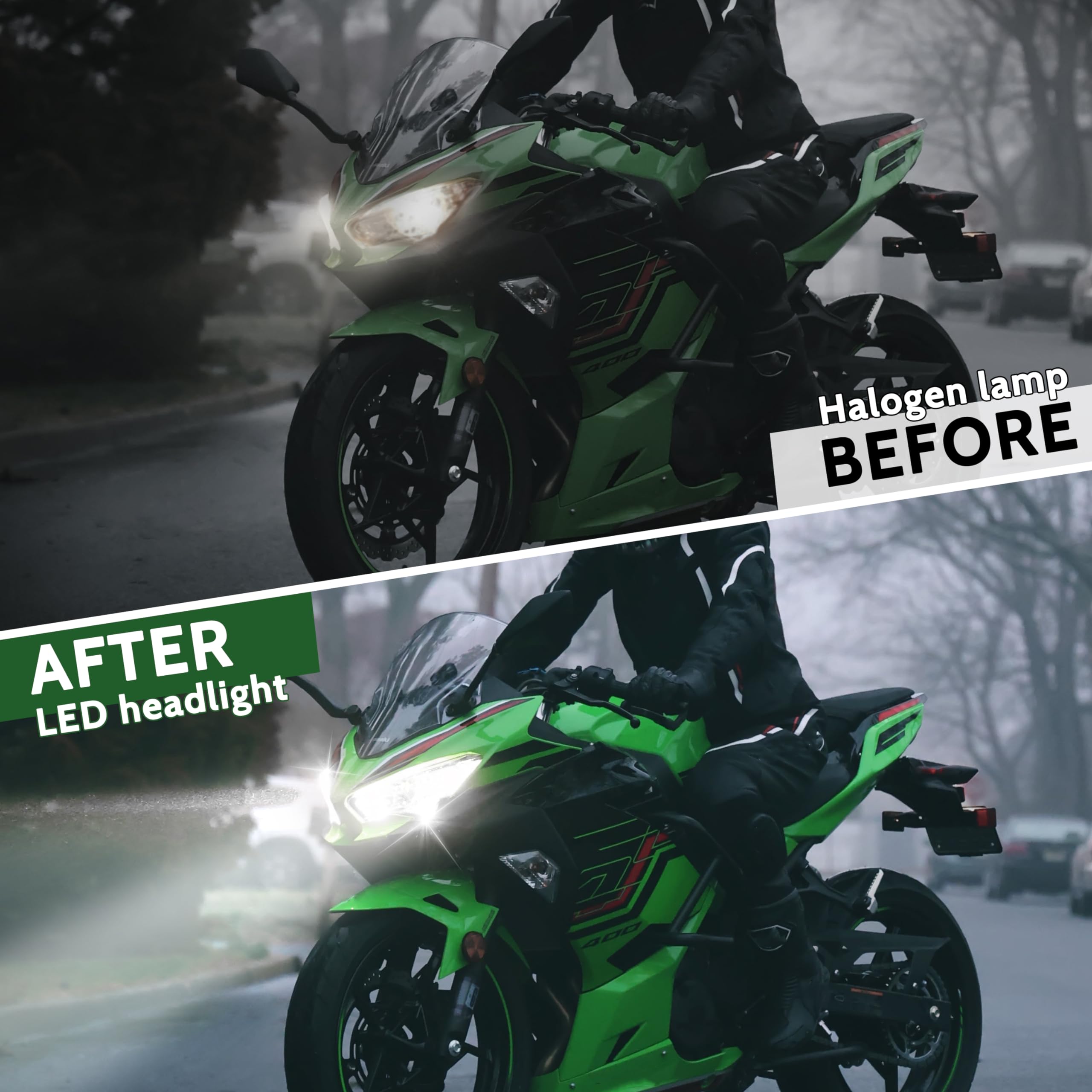 Amazon | VEISUTOR LEDヘッドライトアセンブリ Ninja z400 18-23用 LED