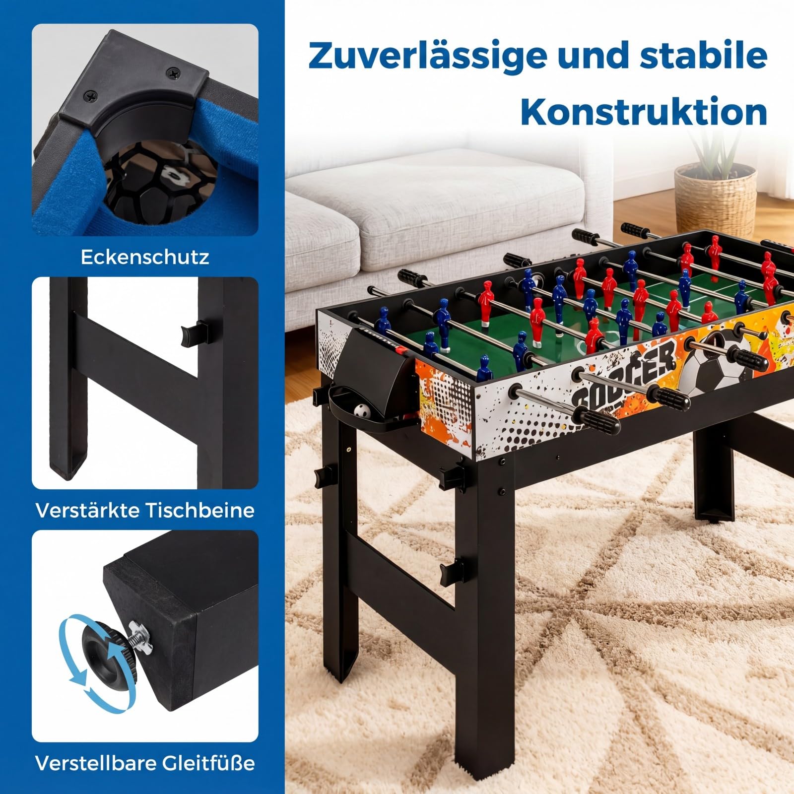 COSTWAY Zestaw stołowy 14 w 1, wielofunkcyjny, z piłkarzykami, hokejem, bilardem, tenisem stołowym, kręgielnim, shuffleboardem, szachami, kobietami i backgammonami, stół kombi dla dzieci i dorosłych