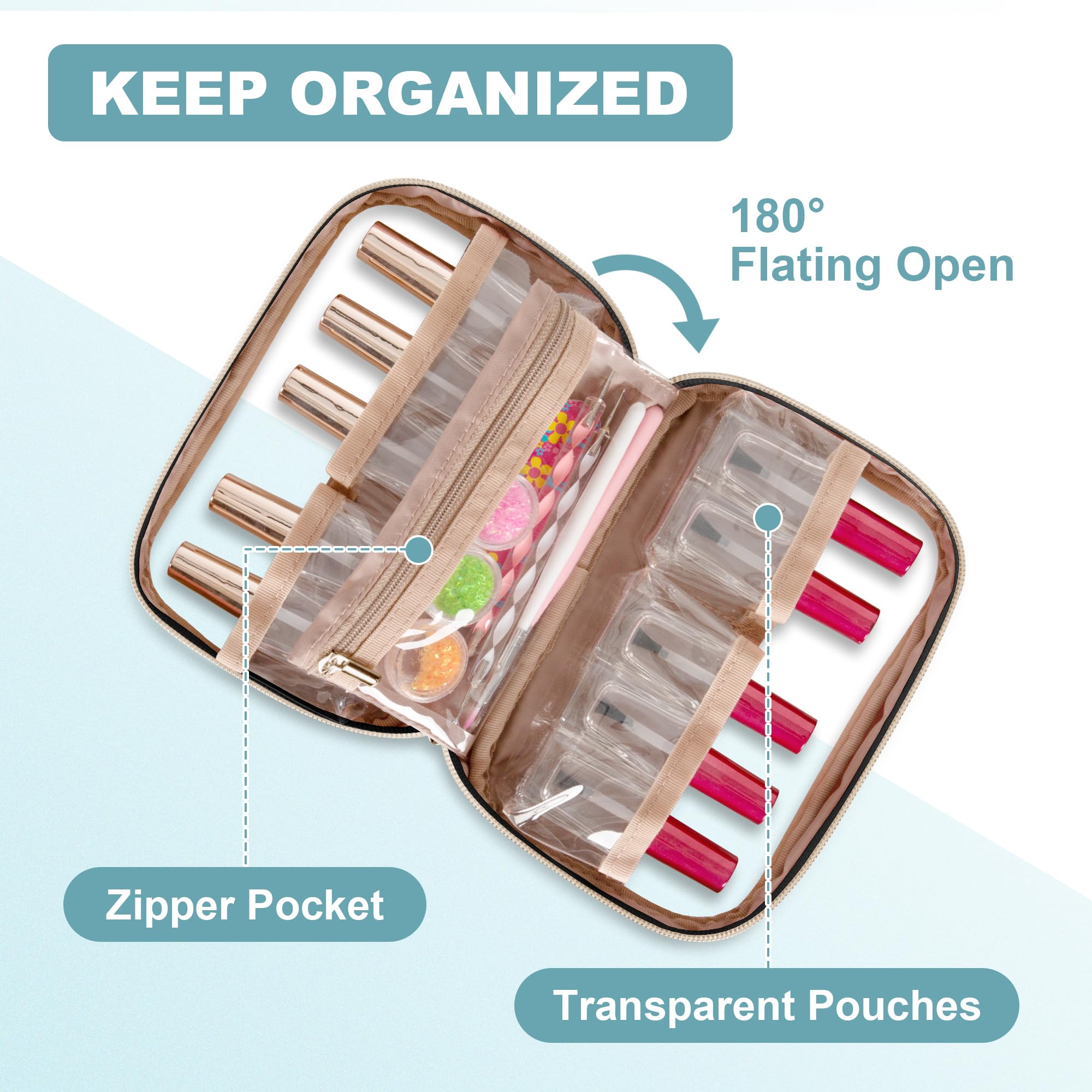 Yarwo ???????????????? ???????????? Nail Polish Organizer Holds 10 Bottles (15ml/0.5 fl.oz), Nail Polish Travel Bag with Visible Window, Multifunctional Nail Art Carrying Case for Manicure Kit, Black (Bag Only)