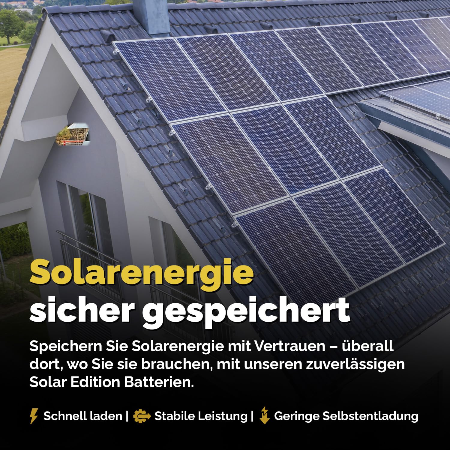 AGM Solarbatterie 12V 100Ah – Wartungsfreier Akku für Wohnwagen, Wohnmobil, Mover, Boot & Off-Grid Solarsysteme – Versorgungsbatterie Deep Cycle Solar Edition