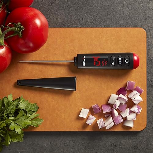 Miniatura 3 de Taylor Pantalla LED brillante digital de lectura instantánea para carne, parrilla, barbacoa, cocina, termómetro de cocina con funda protectora,