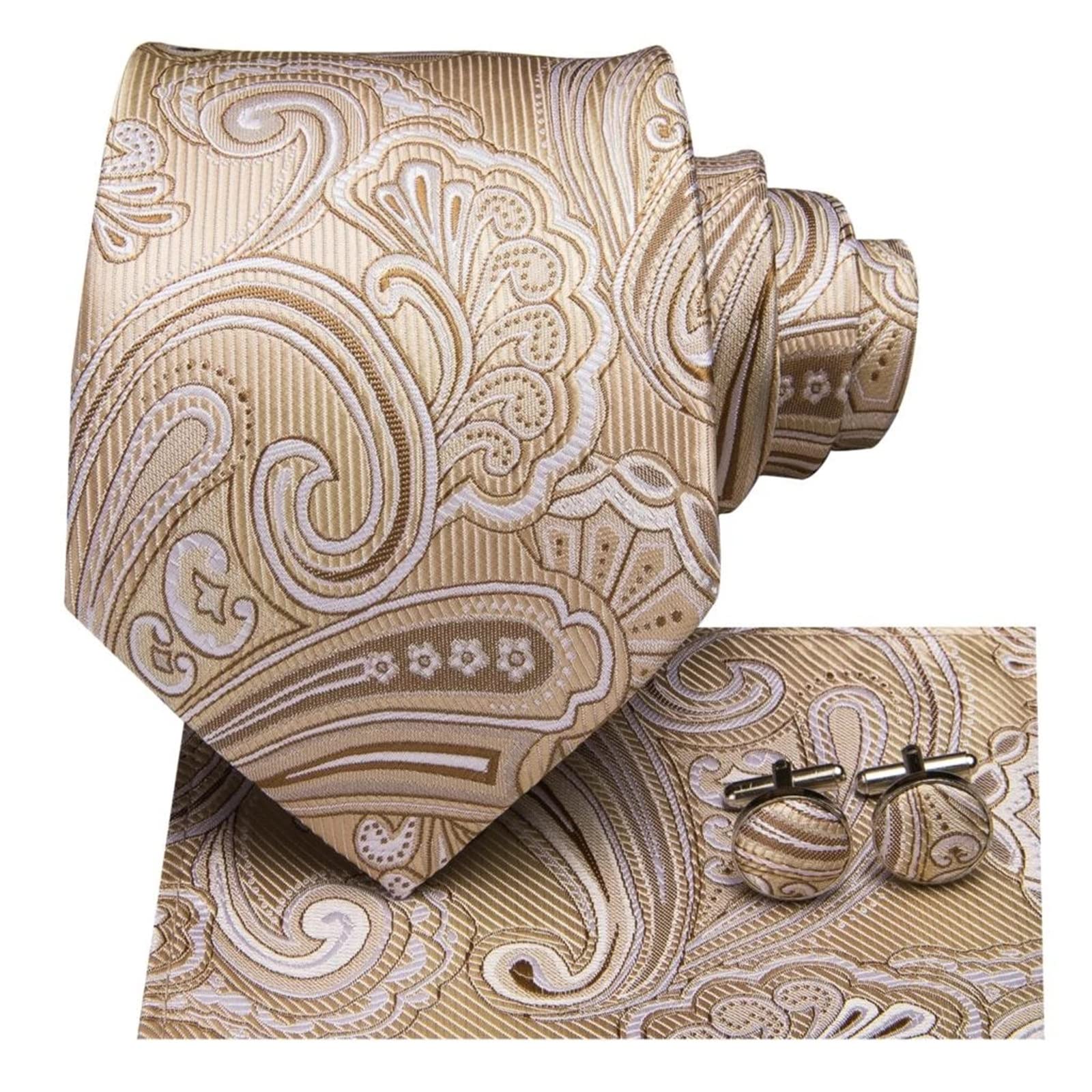 Corbatas de Hombre Corbata de Seda para Hombre Corbata de Hombre Corbata de Bolsillo Pañuelo de Seda Gemelos Traje Corbata de Negocios para Boda de Negocios (como se Muestra 150x8.5cm)
