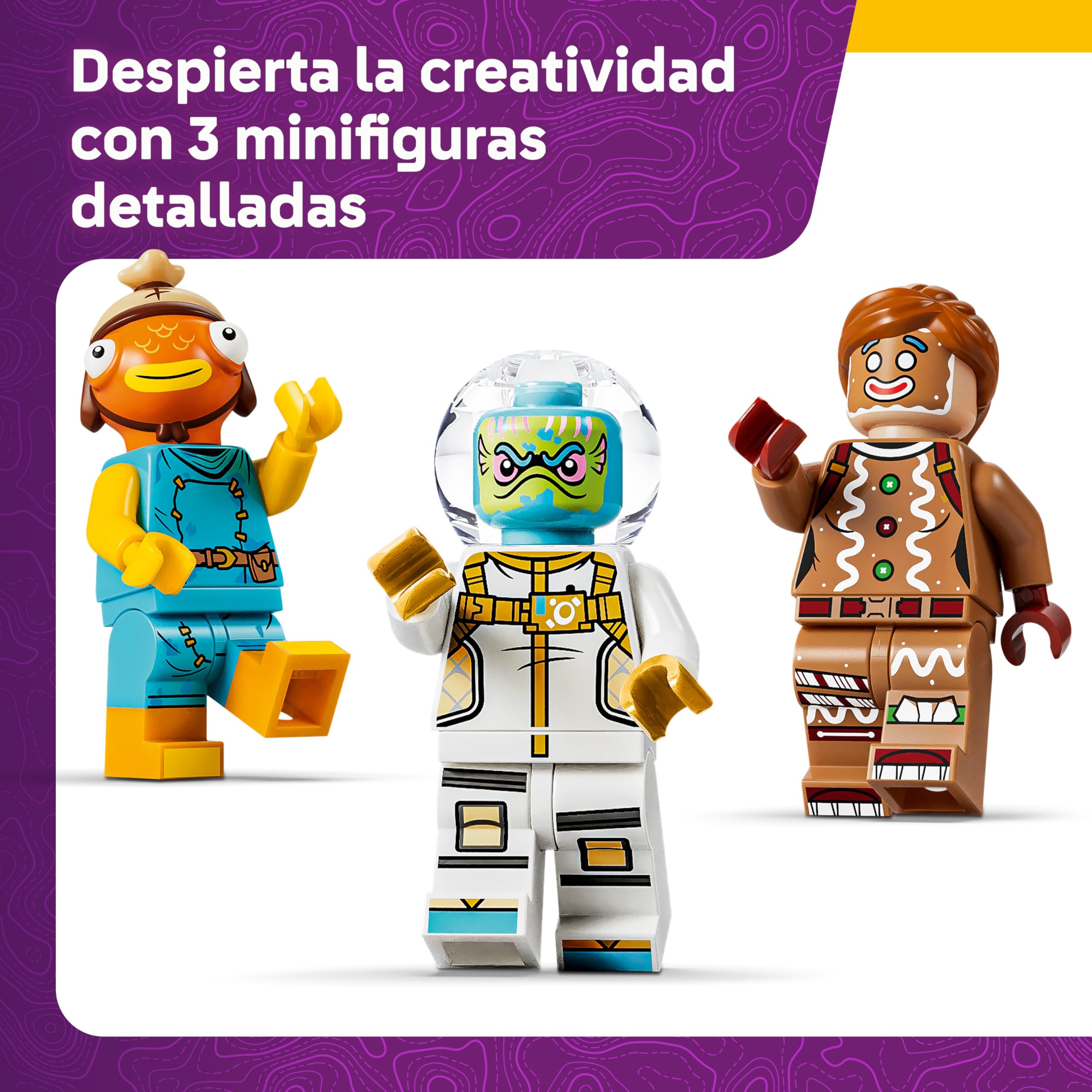 LEGO Fortnite Entrega de Suministros de Juguete – Minifiguras de Palito de Pescado, Leviatán y Artillera de Jengibre con Accesorios – Decoración Gamer – Regalo para Niños y NIñas de 10+ Años – 77080