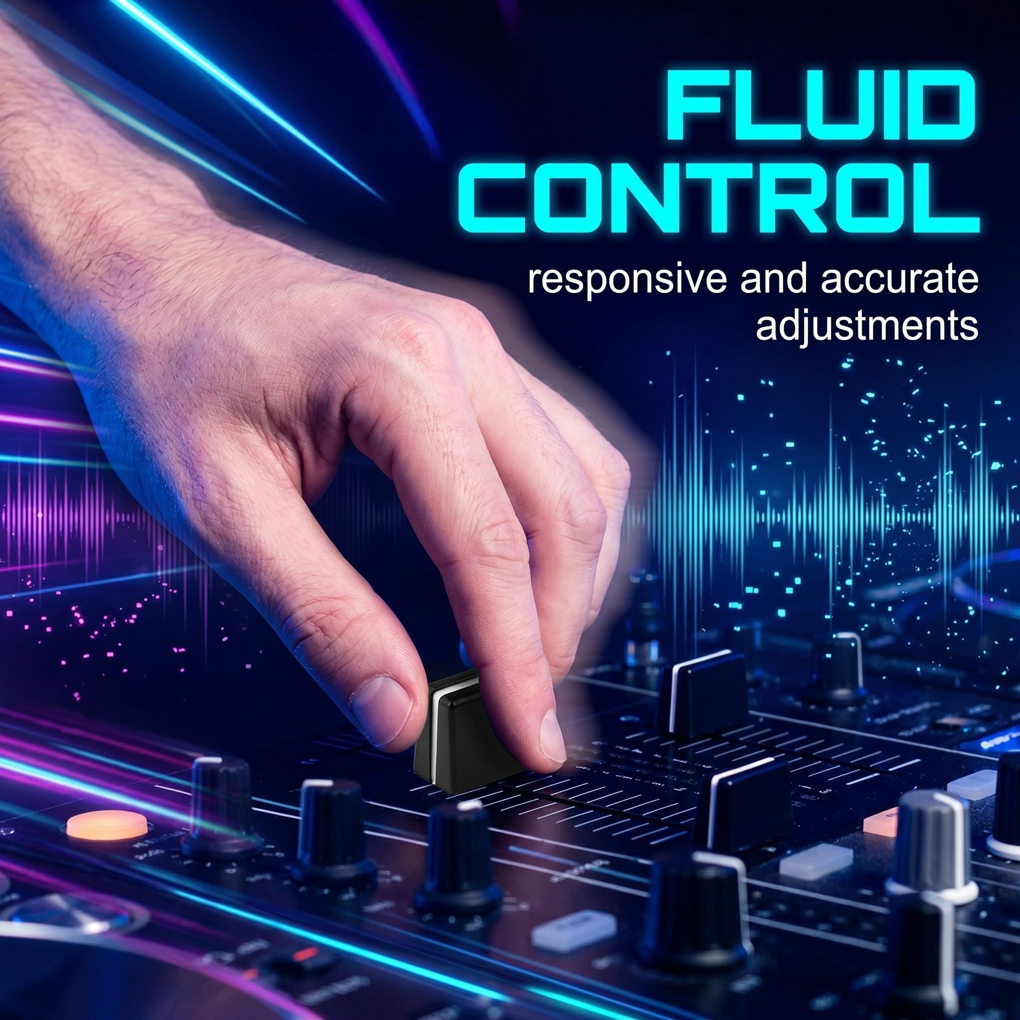 6 Stück DJ Fader Kappen, Ersatz Schiebeknopf Set für Pioneer DJM 600 700 800 900 2000 DJ Mixer & Controller, Hochwertiges DJ Zubehör für Mischpult Equalizer,Schwarz