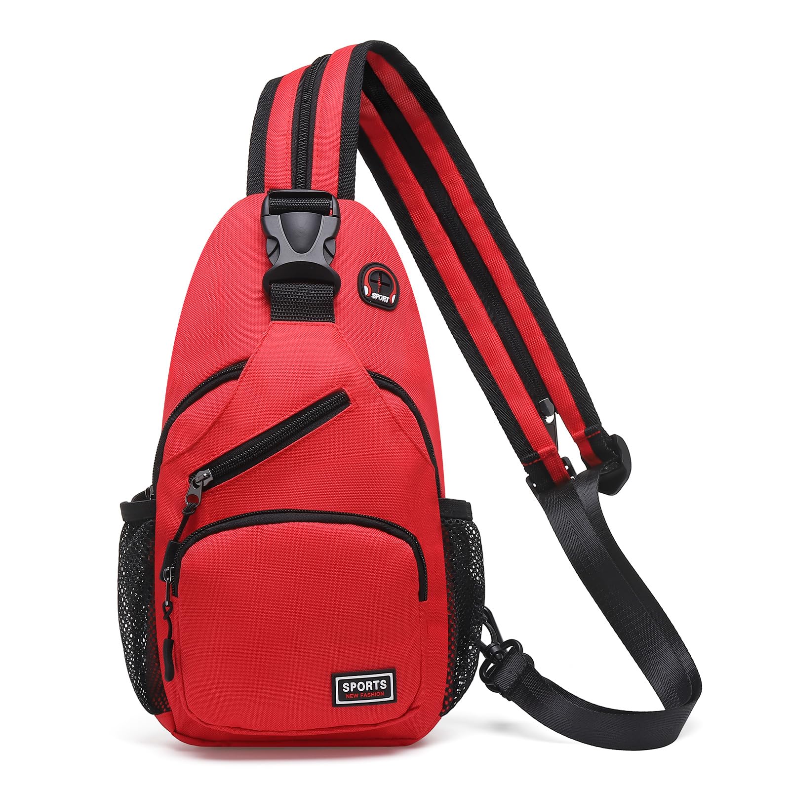 SUIKIHUM Convertible Sling Bags for Women Men, Lightweight Crossbody Backpack Daypack Fit for 7.9" Tablet for Casual Travel Sport Hiking (Red)