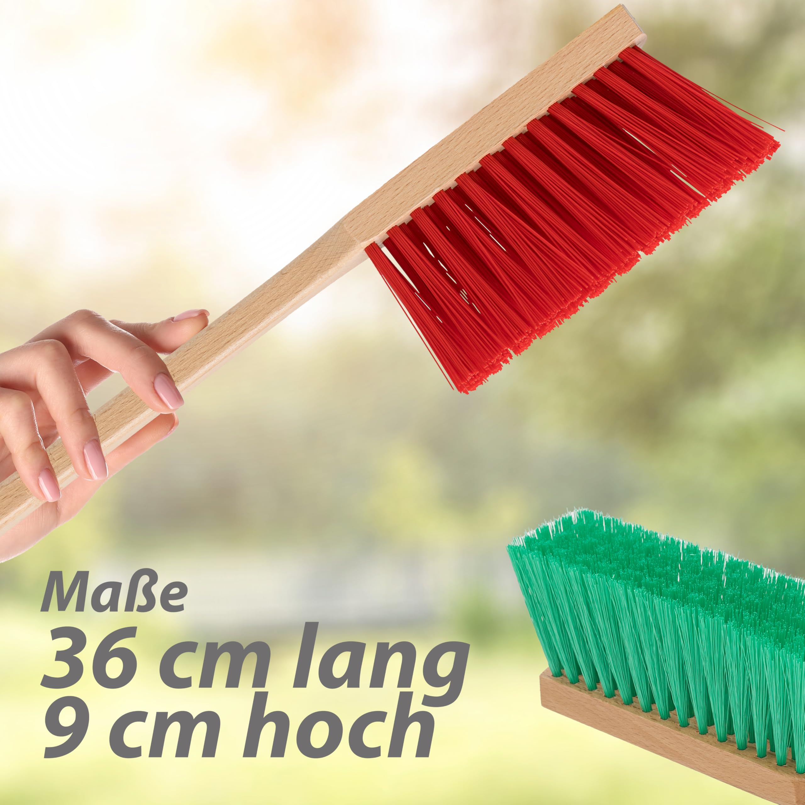 Hausfelder Set di 2 scopini a mano (duri e medi) per esterni