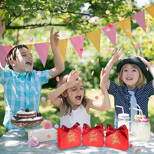 Miniatura 5 de DOYIDE Paquete de 60 pequeñas bolsas de regalo de agradecimiento, 4.5 x 1.8 x 3.9 pulgadas, cajas de regalo de fiesta con cinta de lazo, pequeñas