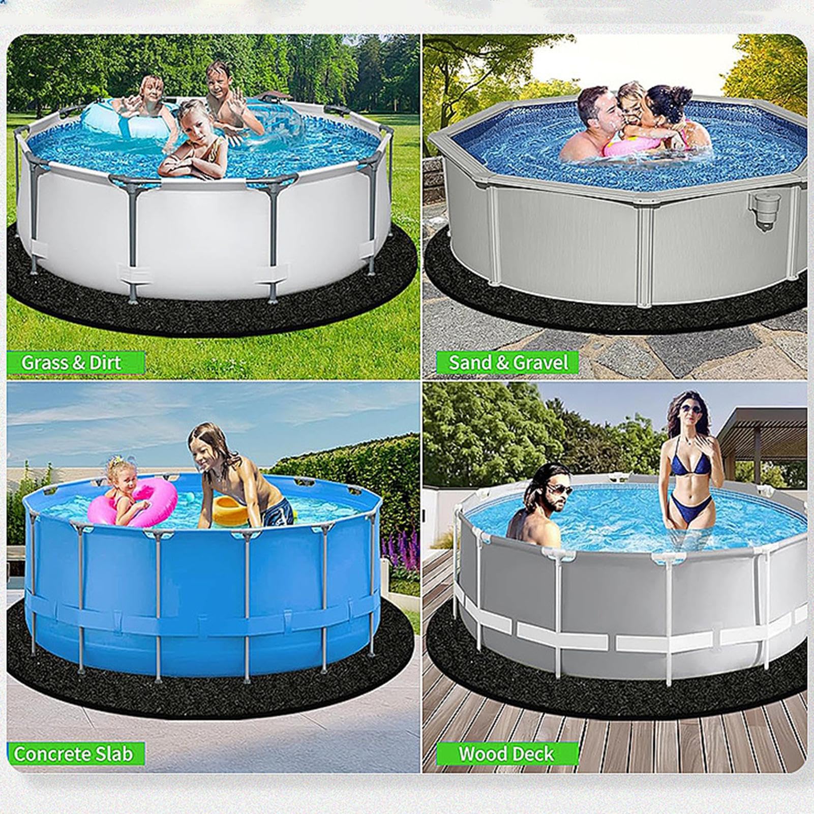 Tapis de Sol pour Liner de Piscine Hors Sol Tapis Protecteur Robuste Rond