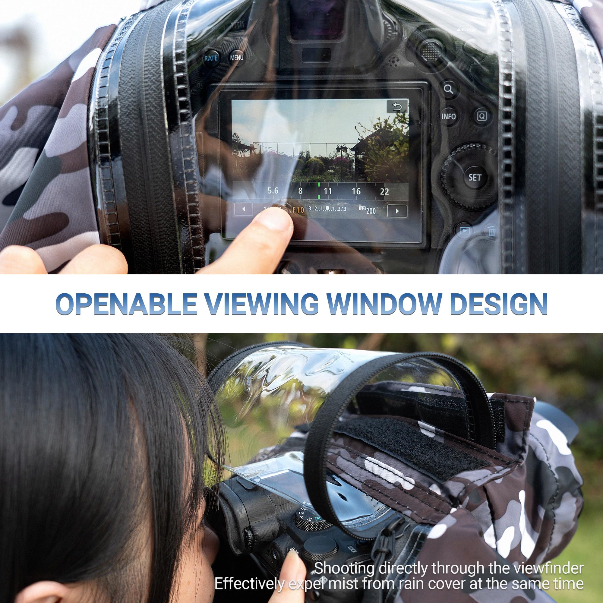 Yardenfun DSLR Camera Rain Cover With Transparent Window Sleeves Fit For Photography Enthusiasts And Outdoor Use - View #3