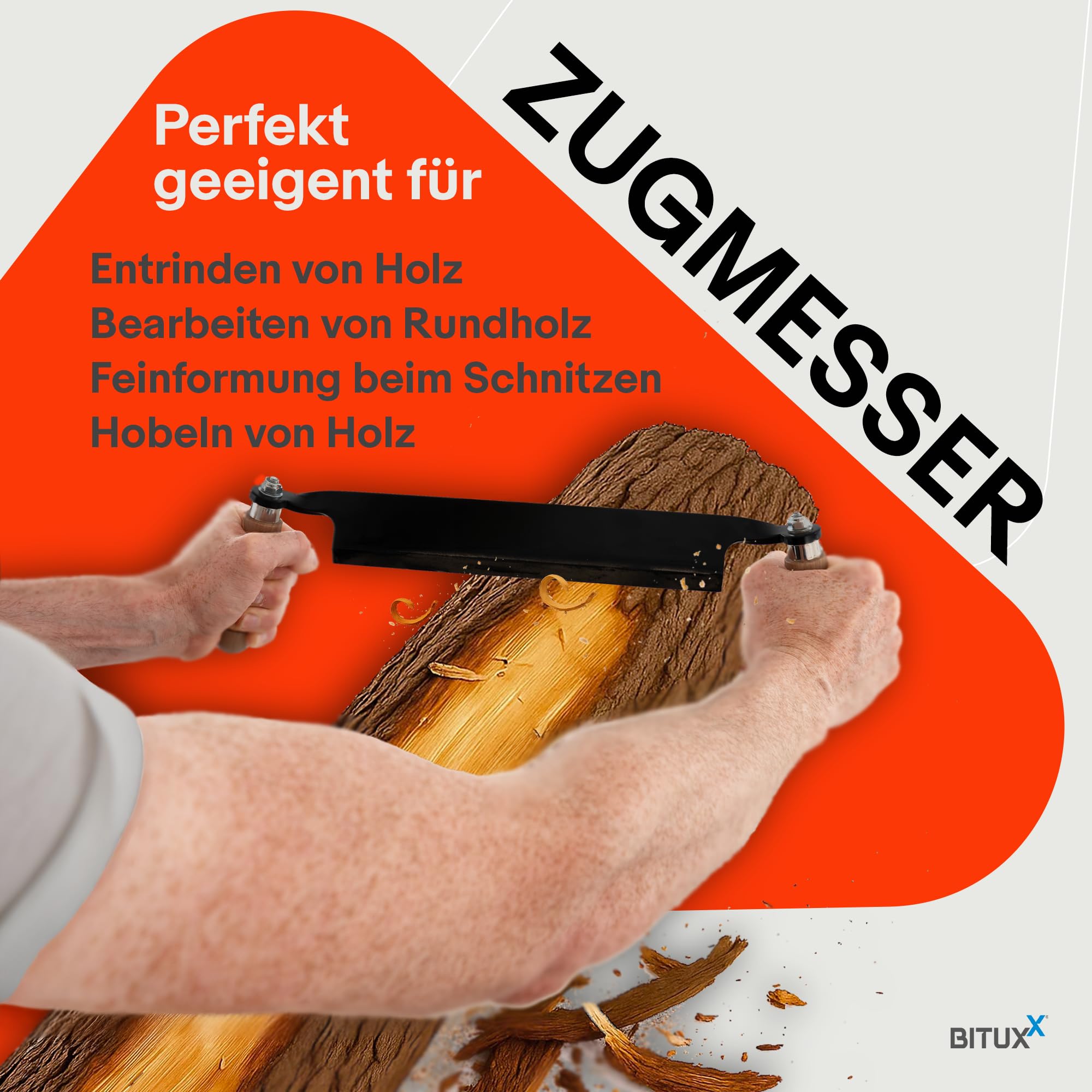 BITUXX Zugmesser für Holz Ziehmesser Schäleisen Zieheisen gerade 10"