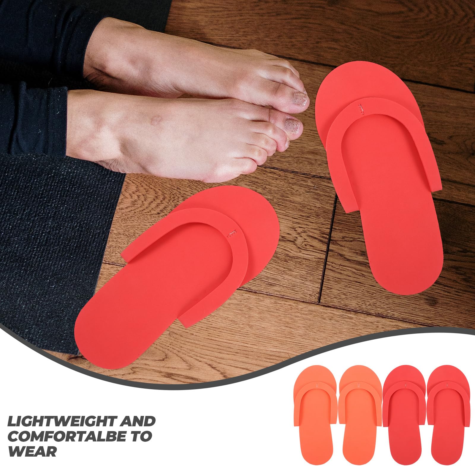 Levemolo 12 Paia Hotel Per La Doccia Eva Pantofole Portatili Monouso Pantofole Ambienti di Viaggio Flops Anti- Singolo Foam Spa Pedicure Leggero Uso Salone Spiaggia Casuale Ciabatte Monouso, Colori