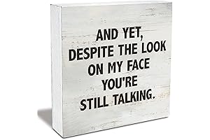 Quotes on Wood: Witty Quote Wooden Box Sign Farmhouse Home Decor (5 X 5 Inch)