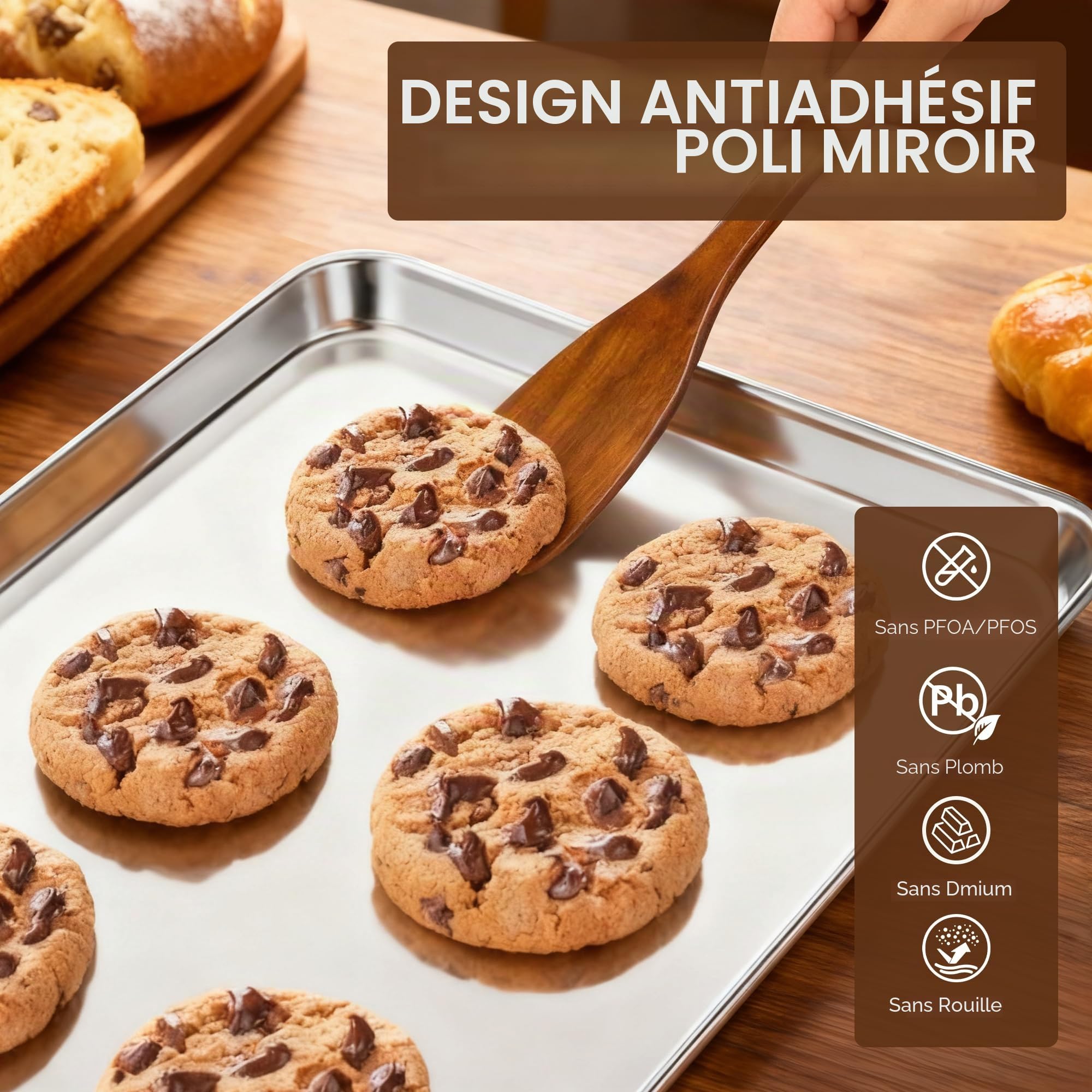 Fire More Plaque de Cuisson avec Grille de Refroidissement: un lot Plaques et Grilles pour Cuisson au Four en Acier Inoxydable, Plat Four pour Rôti la Maison Cuisine Barbecue 40,5x30,5x2,5cm