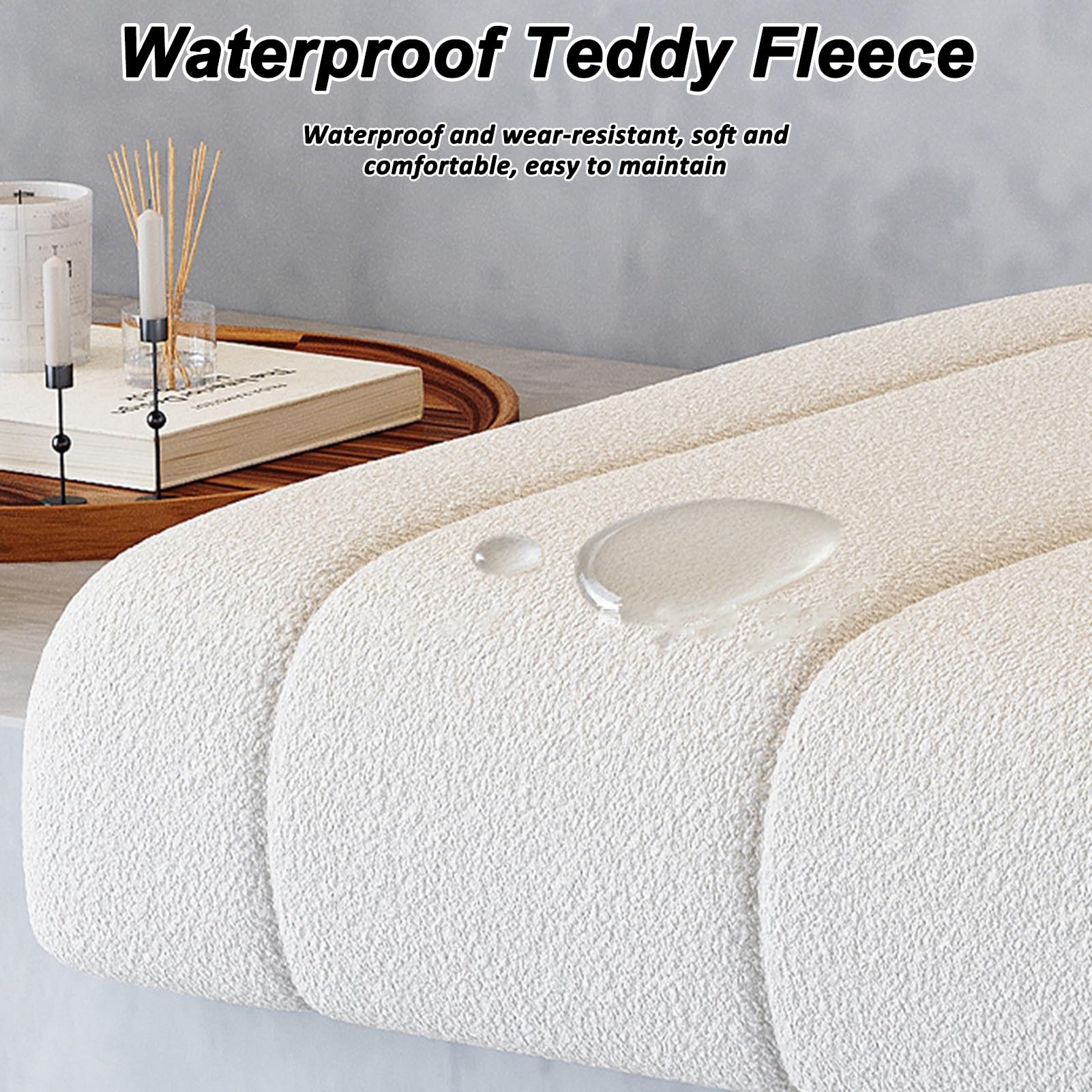 Sitzkissen für Treppen Outdoor/Indoor Teddy-Samtstoff Hochdichter Schaumstoff rutschfest/Wasserdicht Treppenkissen Klemmkissen für Erkerfenster Stadion Bank Möbel(I,40x30 cm/15.7x11.8 in)