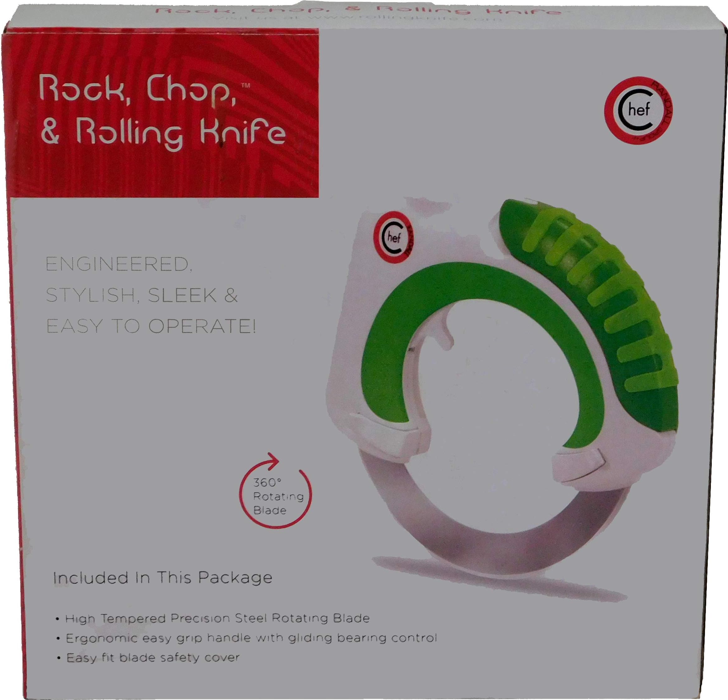Chef Randall GroupThe Rock Chop and Rolling Knife with Extra Blade, Gliding Bearing Control, Green