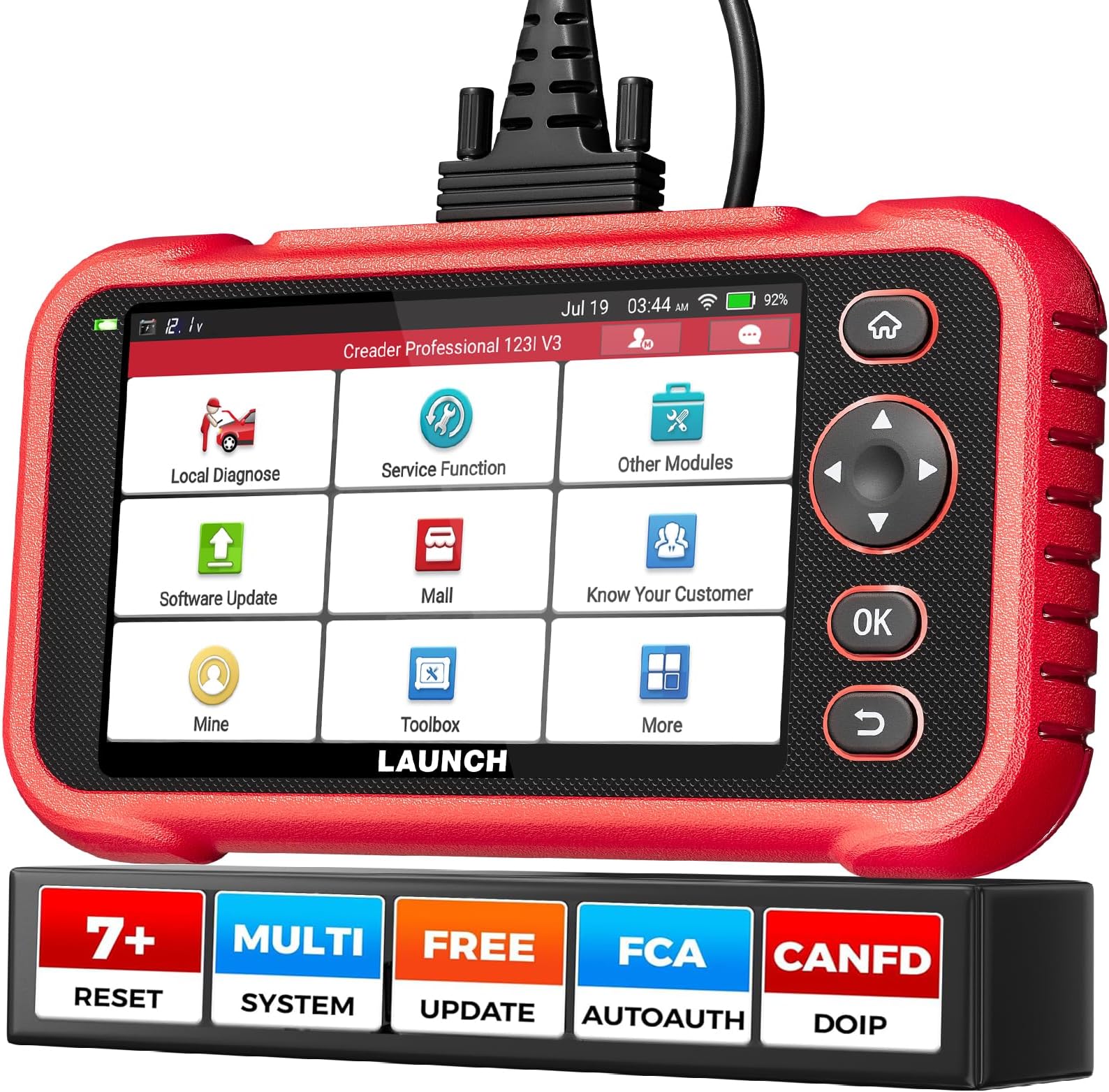 OBD2 Scanner CRP123E V3.0 Car Diagnostic Tool Engine ABS SRS Transmission OBD Scanner with 7 Reset Service Oil/EPB/SAS/BMS/Throttle/Battery Reset,DPF Regeneration Tool, ABS Bleed,Free Update