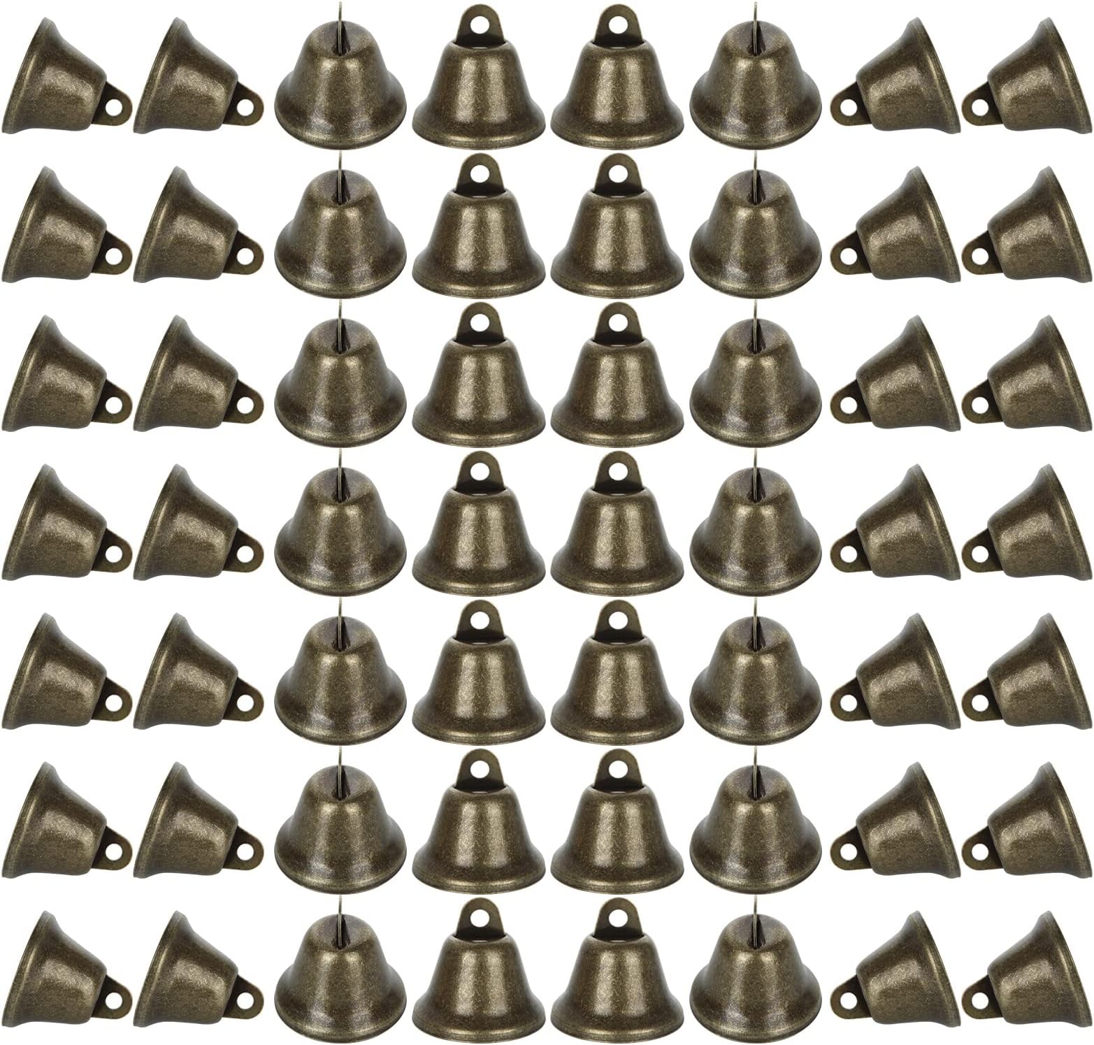 JMIATRY 60 Pcs Antique Bronze Vintage Jingle Bells, 38mm Vintage Bronze Craft Jingle Bells, Mini Hanging Bell for Christmas Decorations, DIY Craft, Wind Chimes, Dog Potty Training