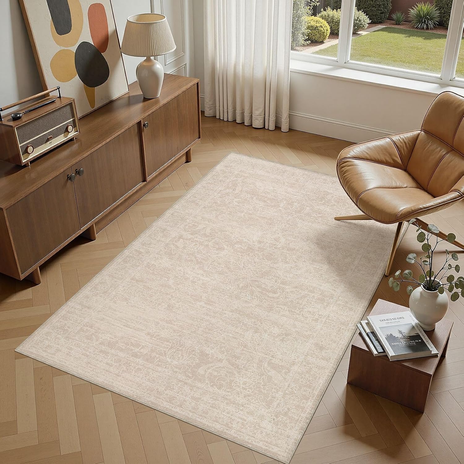 Honest review of Nakagishi Neutral 4x6 Area Rugs for Living Room Washable, Beige/Brown