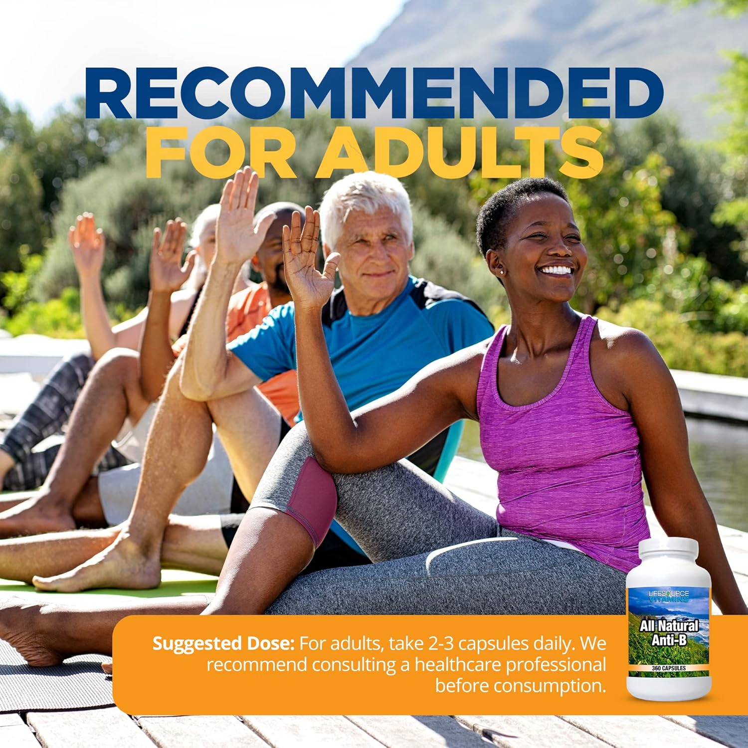 LifeSource Vitamins All Natural Anti-B for Immune Support, 14 All Natural Ingredient with Echinacea & Garlic Extract, 360 Immune Defense Capsules - Image 3