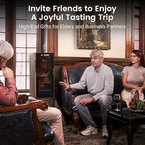 Miniatura 10 de KingChii Humidor eléctrico de cigarros de 16 litros con control de temperatura, calefacción, gabinete de refrigeración con estantes de madera de