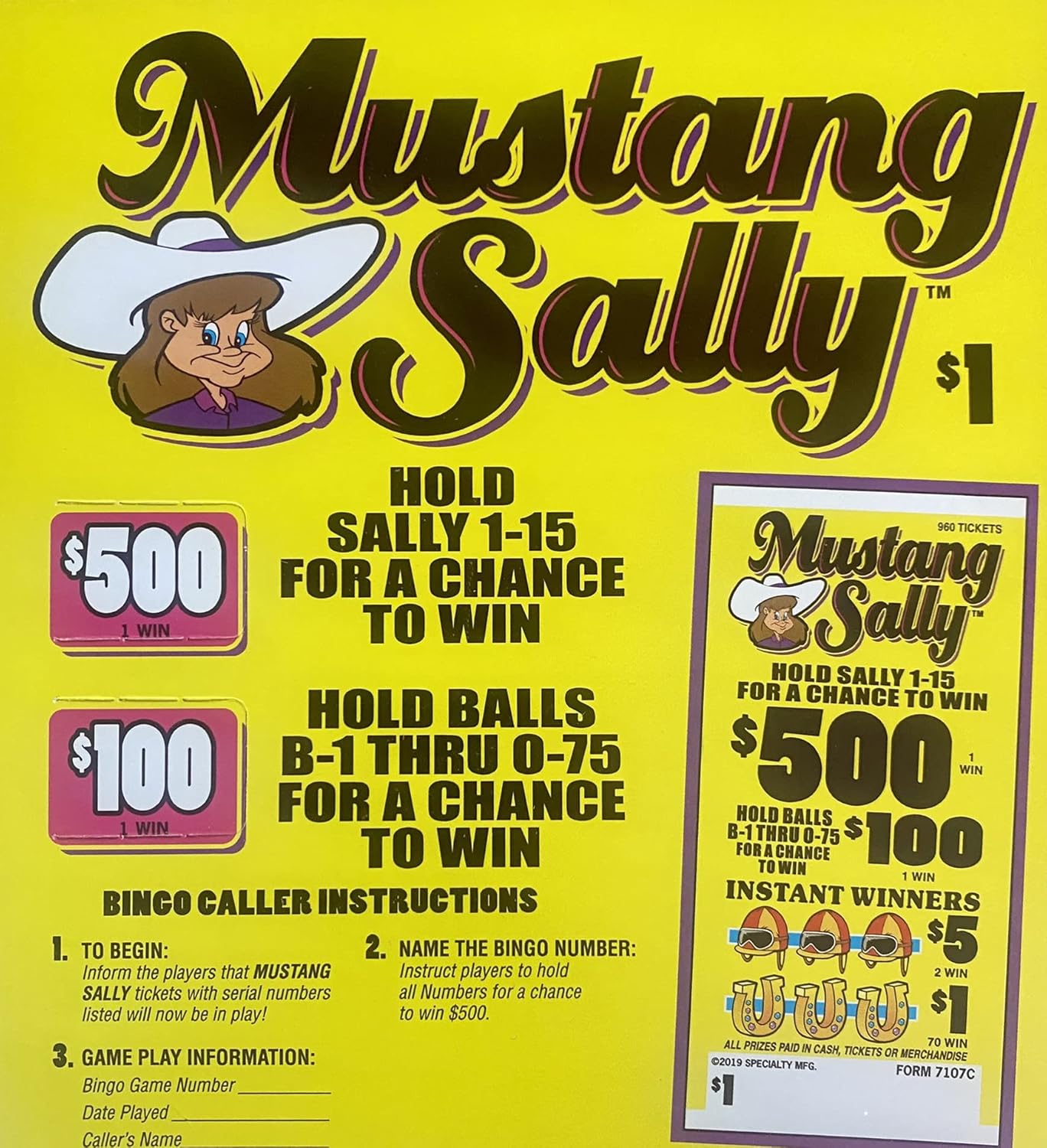 Cowgirls 500 Horse Race Bingo Pull Tabs Games Toys & Games