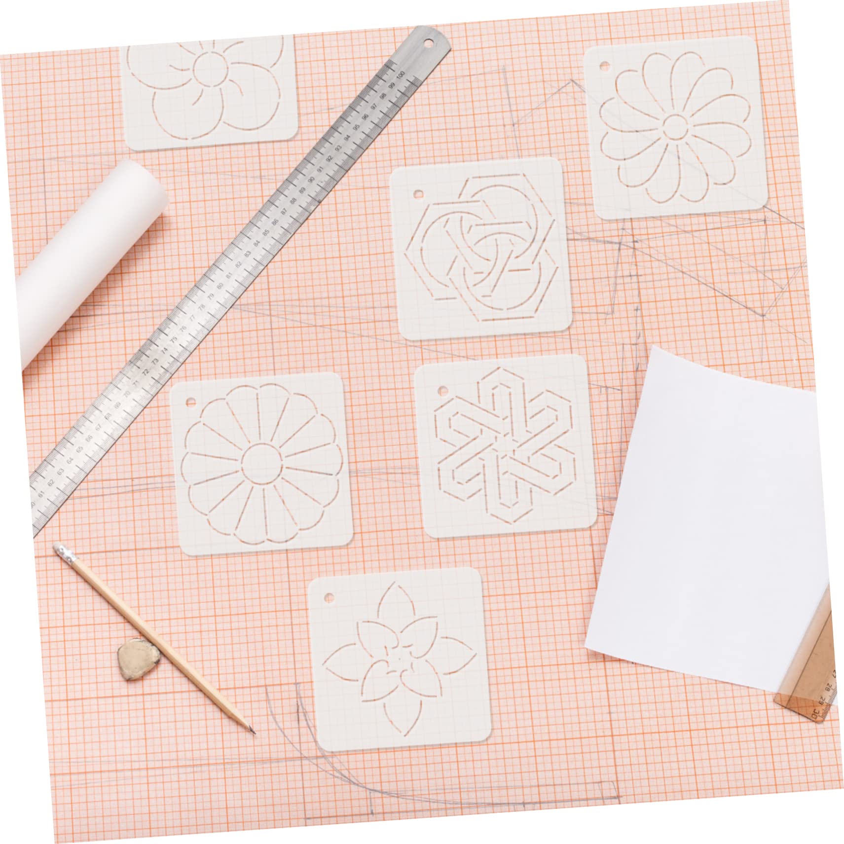 Tofficu 12piezas Plantillas De Acolchado Acrílico Para y Costura De Dibujo y Patchwork Accesorios Versátiles Para Manualidades