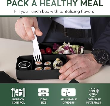 Umami All in one Bento Box 40 oz with 17 oz Torii Glass water bottle with Tea Infuser