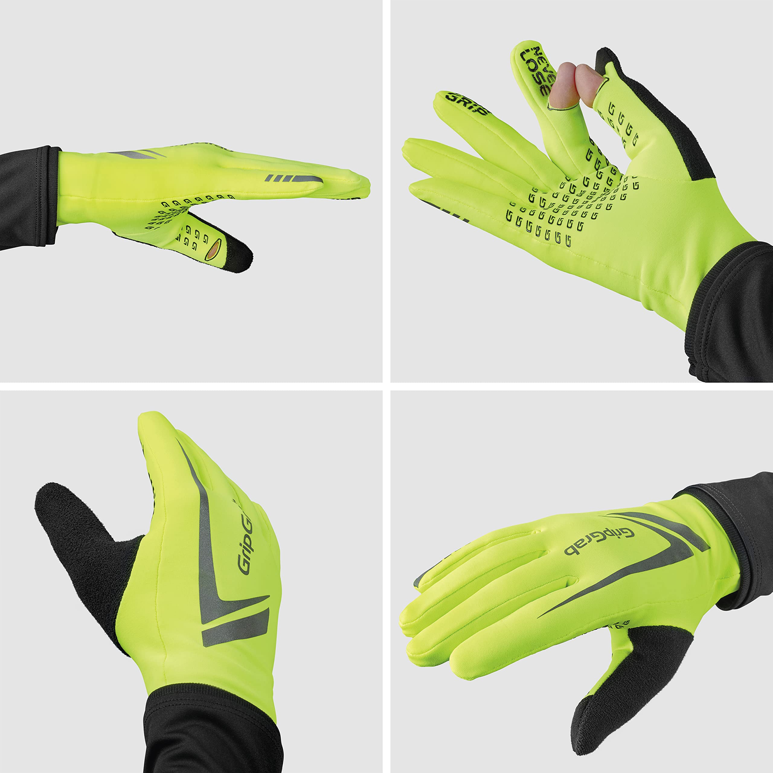 GripGrab Guantes de Running de Invierno Expert Winter Térmicos Touchscreen Alta Visibilidad Transpirables Hombre Mujer, Unisex Adulto