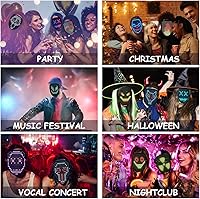 Vista 7 de Depointer Life Máscara LED con detección de gestos, máscara transformadora unisex con luz LED para disfraz, cosplay, fiesta, mascarada