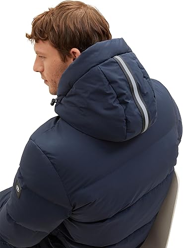 TOM TAILOR 1037356 Winterparka voor heren, met afneembare capuchon, 32506 - Dusty Dark Teal, XL