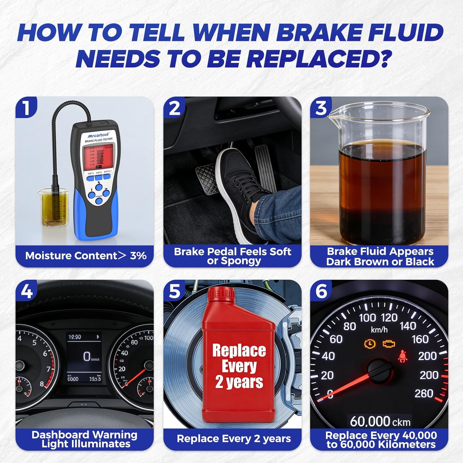 MR CARTOOL F109 Automatic Brake Bleeder Kit 110V Electric Brake Fluid Bleeder Machine 0.7~2.5 Bar, One Person Operation Pneumatic Vacuum Brake Pressure Bleeder Pump with 3 Master Cylinder Adapters