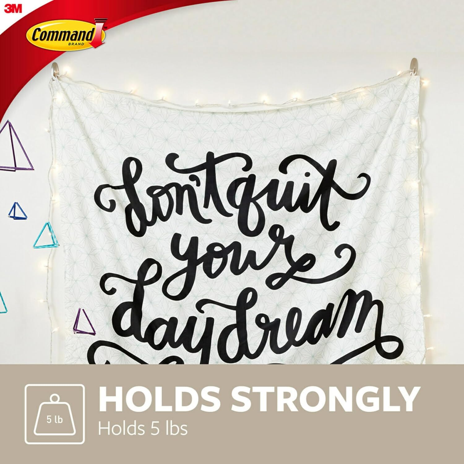 Command Large Designer Hook, Holds up to 5 lb, 1 Wall Hook with 2 Command Strips, Brushed Nickel Color, Damage Free Hanging Hooks for Hanging Decorations in Living Spaces - Image 3