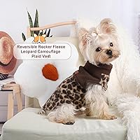 Vista 3 de Ropa para perros pequeños, niño y niña, chaleco de vellón de leopardo chihuahua, suéter elástico para cachorros, ropa para mascotas, suéter Yorkie