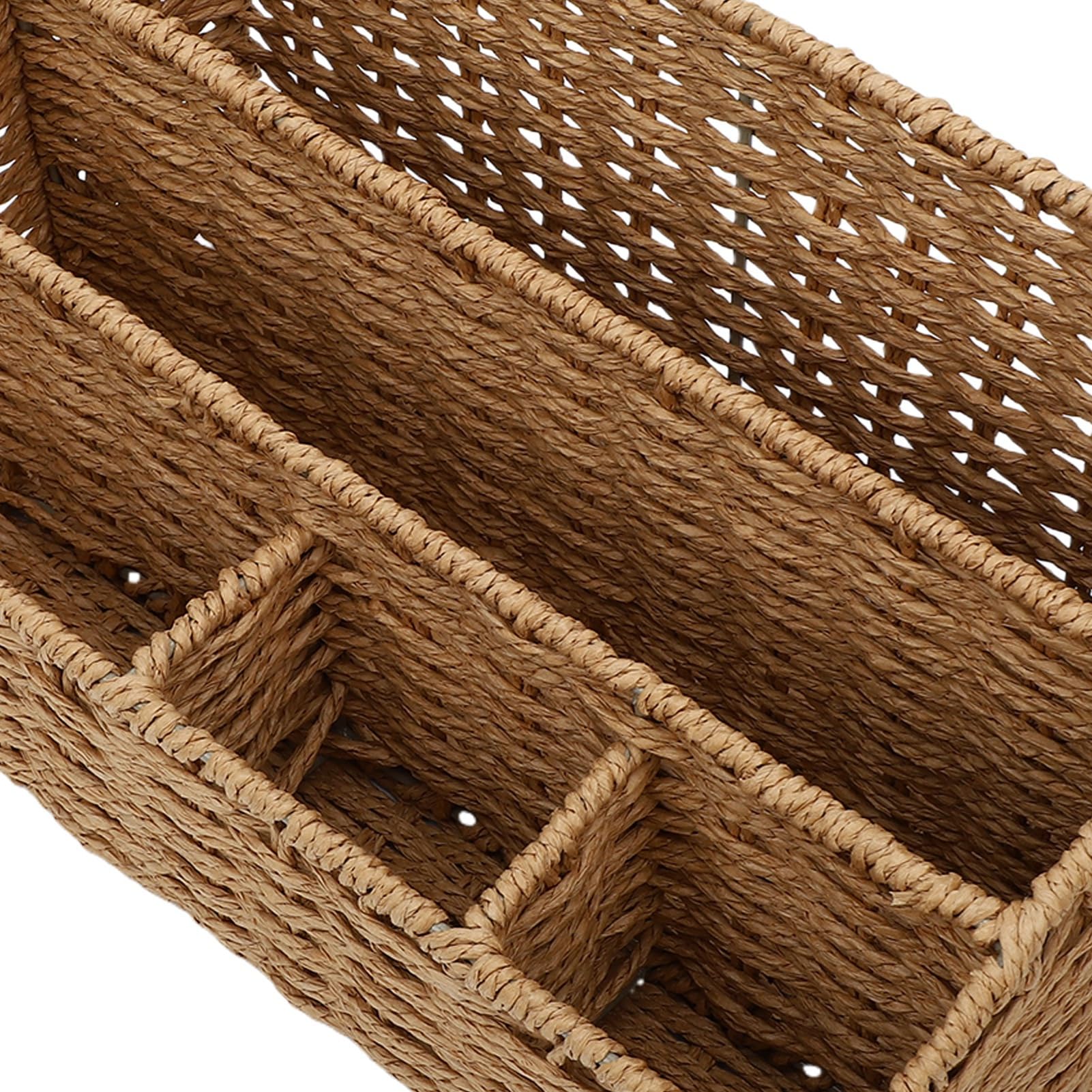 Cryfokt Organizer da Scrivania in Tessuto 2 Pezzi, Scomparti Multipli, 33x18x16 Cm (Abbronzatura leggera)