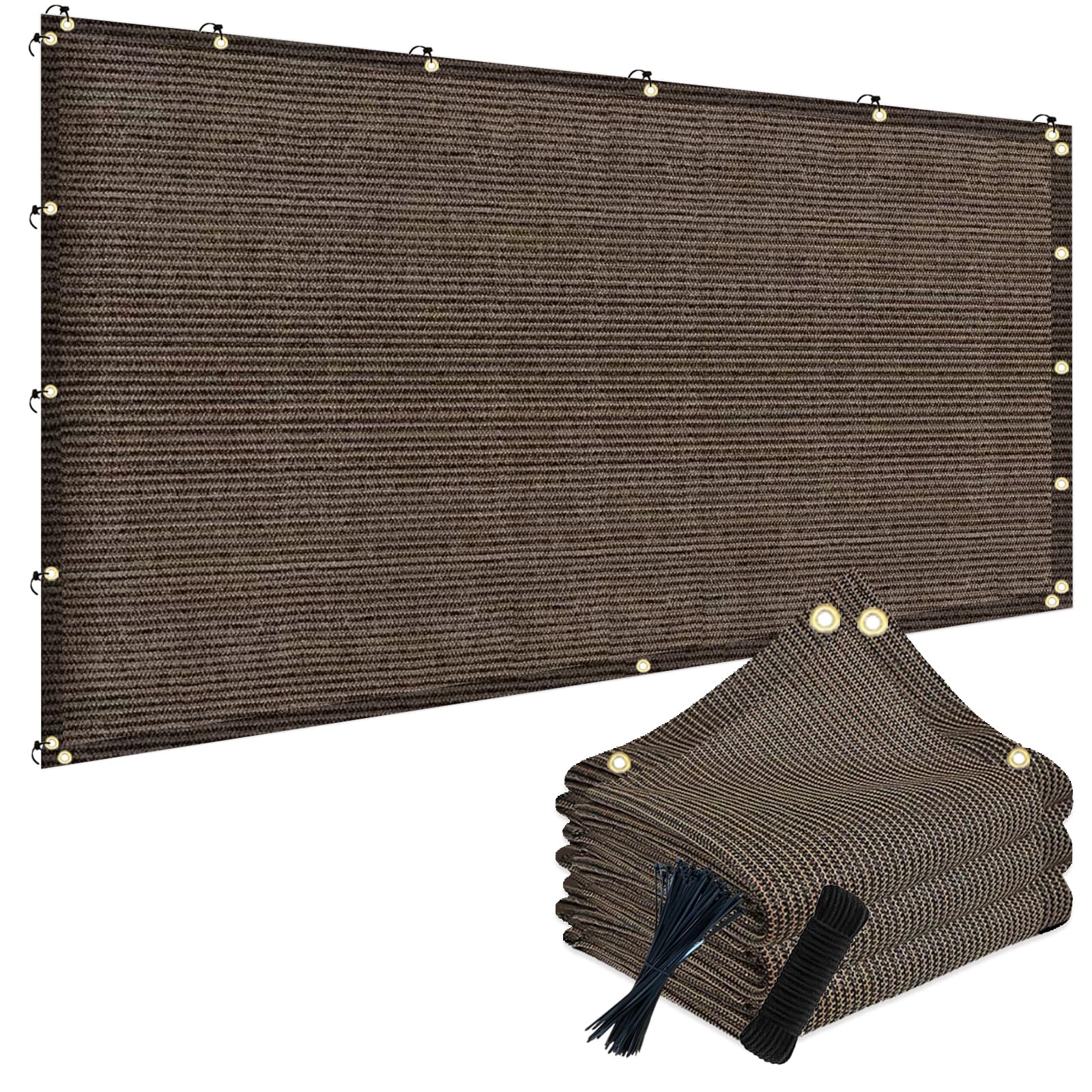 POYEE 90% 10x20ft/3.05x6.1m Sun Shade Cloth for Outdoor Deck Backyard Patio Garden Pergola Cover Canopy Mocha